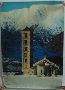 Carteles de turismo: Cartel de Turismo. San Clemente de Tahull. Lérida. España.